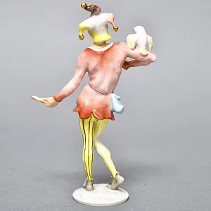 Авторская Фарфоровая Статуэтка «Шут с Совой и Зеркалом», Hutschenreuther Германия.