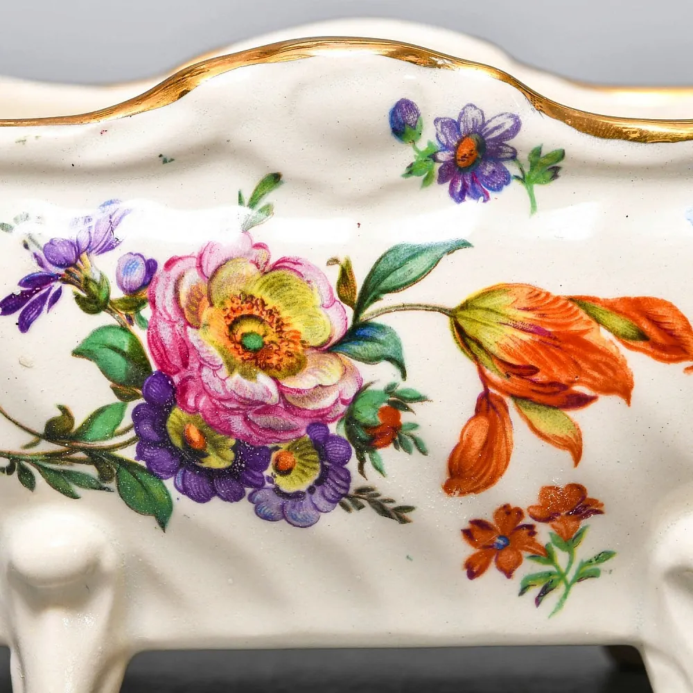 «Орешница» - Ваза - Конфетница «Цветочная Симфония»  Фаянс Бельгия 50-е годы ХХ века.