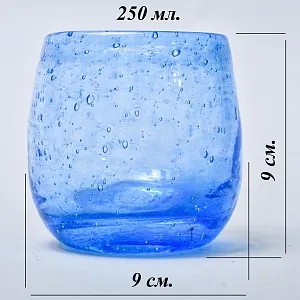 Редкость! Пара Авторских Стеклянных Стаканов «АКВАМАРИН», ручная работа BIOT Франция 80гг..