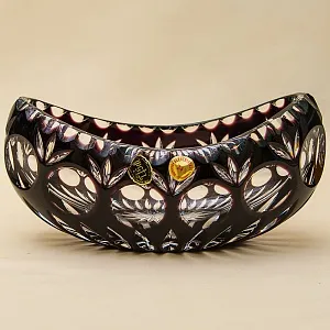 Ваза-Конфетница «ЛАДЬЯ» Цветной Хрусталь Trischler Winterhalder Германия 70-е гг.