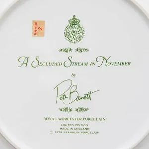 Коллекционная Тарелка «Ноябрь» Фарфор, ROYAL WORCHESTER, Англия -1979 год.