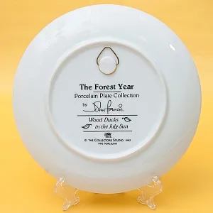 Коллекционная Фарфоровая Тарелка «Лесной Год, ИЮЛЬ. Утки», Англия - 1982 год. 