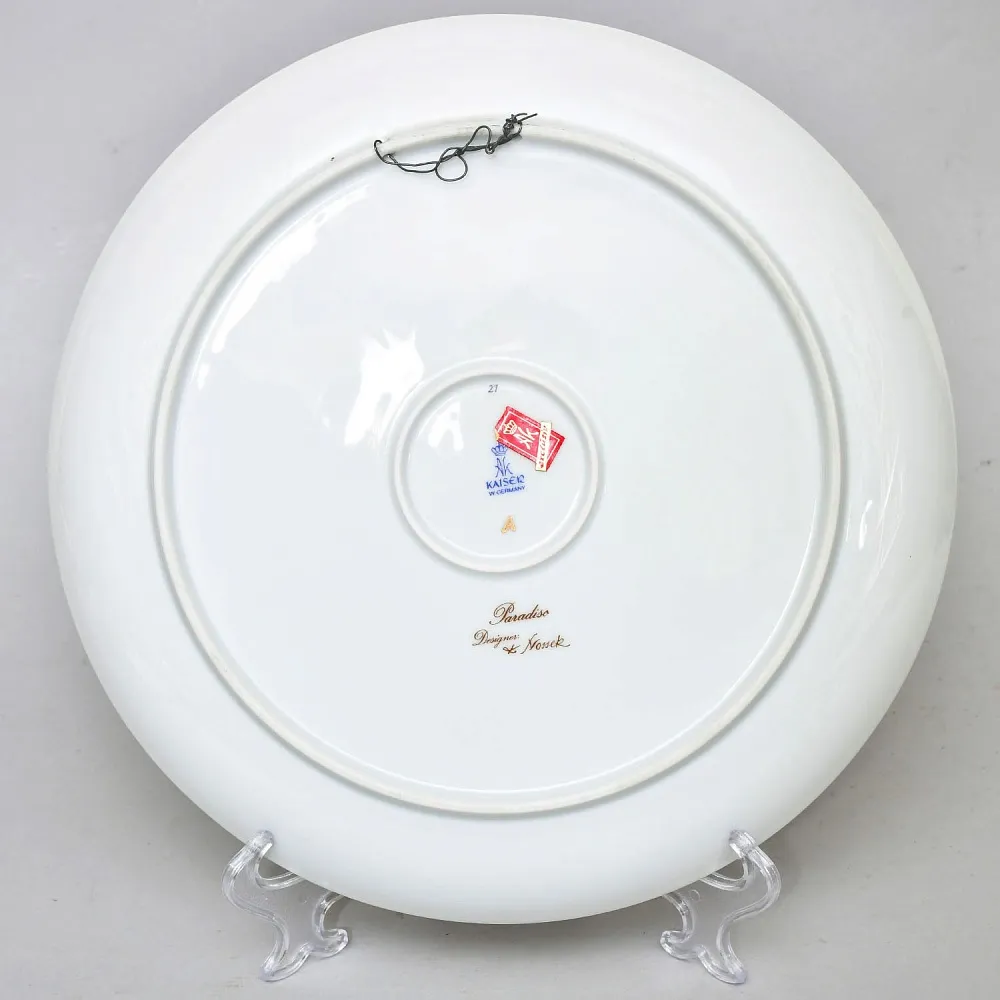 Коллекционная Авторская Тарелка - Блюдо «Журавли» Фарфор KAISER Германия.