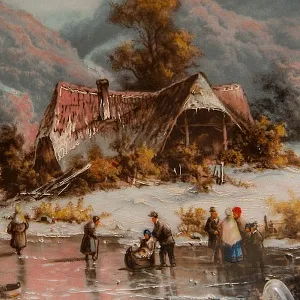 Коллекционная Тарелка №3 серии «Романтичные зимние пейзажи» Фарфор Furstenberg Германия -1987 год.