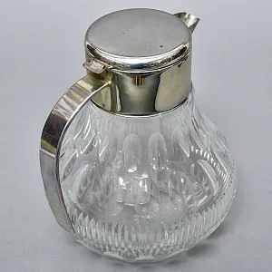 Винтажный Графин - Кувшин на 3.2 литра. Колба для льда, Хрусталь, Silverplated Германия. 