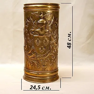 Латунная «Зонтичница» - «Старинная Геральдика» - Подставка для зонтов и тростей, Англия.