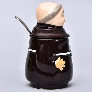 Фарфоровый Соусник - Баночка с крышкой на 150 мл. «Очаровательный Монах», Италия.