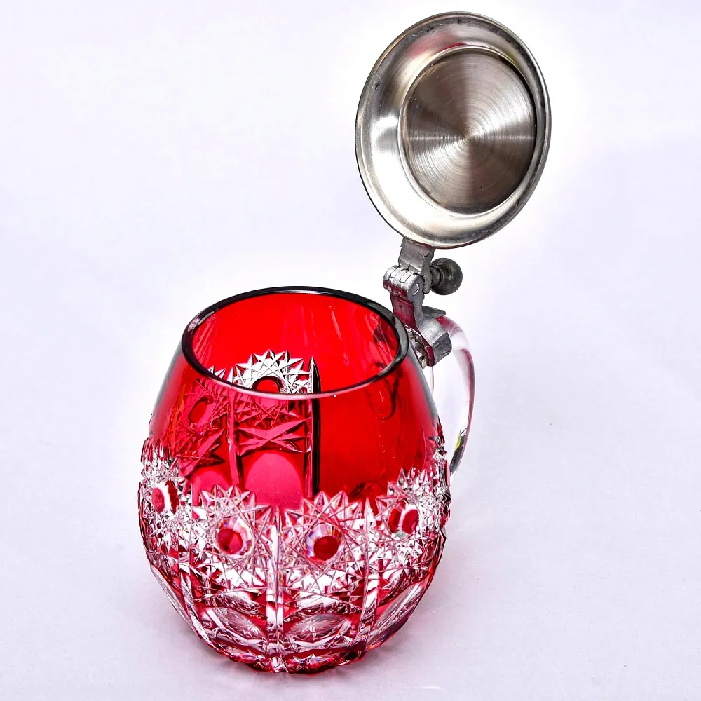 Винтажная Хрустальная Пивная Кружка с оловянной крышкой, NACHTMANN Германия, 60 гг.