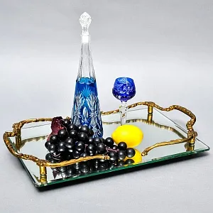 Антикварный Зеркальный Сервировочный Поднос, Франция начало ХХ века. 