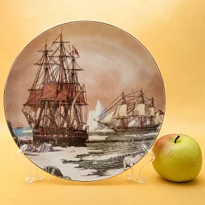 Коллекционная Тарелка «Парусные Корабли - Арктика» Фарфор, Лимож (Limoges) Франция.