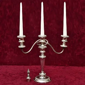 Большой Канделябр - Подсвечник на Три Свечи. Silverplate SHEFFIELD, Англия начало ХХ века.