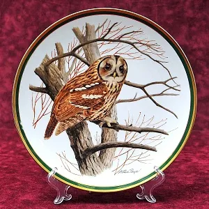 Коллекционная Тарелка - Блюдо «Серая Неясыть» Фарфор, Franklin Porcelain США - 80-е гг.