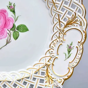 Антикваное Фарфоровое Блюдо - Тарелка «РОЗА»,  MEISSEN Германия, первая половина ХХ века.