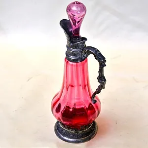 Соусник - Графинчик, Хрусталь / Олово, BEYER Германия 50-е годы ХХ века.