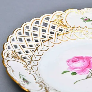 Антикваное Фарфоровое Блюдо - Тарелка «РОЗА»,  MEISSEN Германия, первая половина ХХ века.