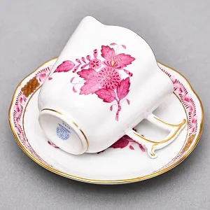 Коллекционная Фарфоровая Кофейная пара «APPONYI PURPUR», HEREND Венгрия.