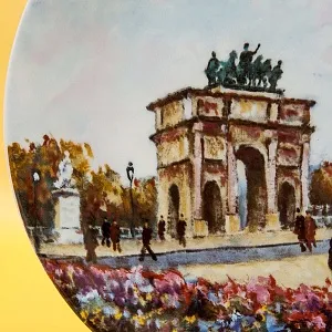 Коллекционная Тарелка «Париж - Сад Тюлирьи и Арка Каррузель» Фарфор, Лимож, Limoges, Франция.
