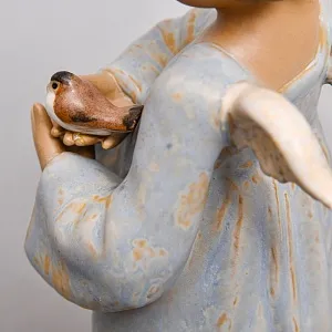 Коллекционная Фарфоровая статуэтка «Ангел с птицей» серия Грес, Lladro Испания.