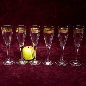 Набор 6-ть Хрустальных Бокалов для Шампанского, серия «Copenhagen», MOSER - МОЗЕР Чехия.