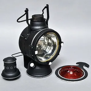 Редкость! Большой Железнодорожный Керосиновый Сигнальный Фонарь, Германия -1974 год.