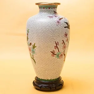 Винтажная Ваза «Цветение Сакуры» в технике « Клуазоне» Китай 50 -е годы ХХ века Н -26 см.