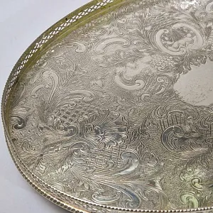 Винтажный Овальный Поднос с бортиком, Silverplated, SHEFFIELD Англия.