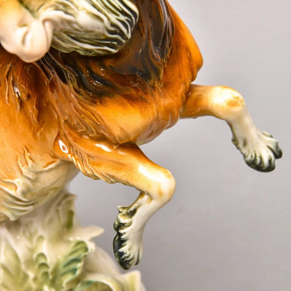 Большая Коллекционная Статуэтка «Горный Козел и Ящерица», Фарфор Karl Ens, Германия - 30-е гг. 