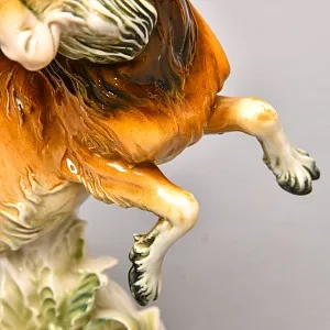 Большая Коллекционная Статуэтка «Горный Козел и Ящерица», Фарфор Karl Ens, Германия - 30-е гг. 