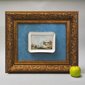 Картина - Панно - Фарфоровая Плакетка «Зимний пейзаж», KPM Berlin Германия, первая половина ХХ века.