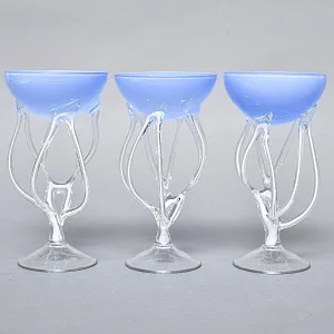 Авторские Стеклянные Фужеры для шампанского - Креманки, Италия вторая половина ХХ века.