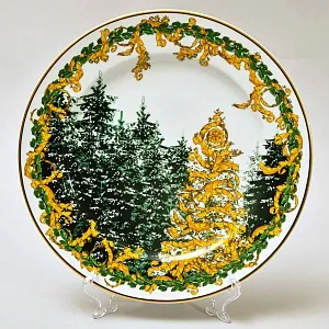 «Рождество Зимняя ночь» - Коллекционная Фарфоровая Тарелка - Блюдо, VERSACE, Rosenthal Германия.