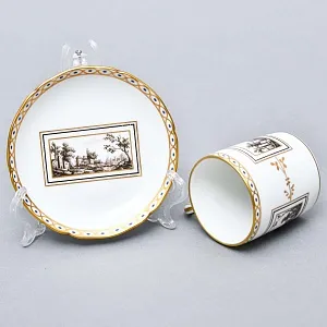 Редкость! Коллекционная Кофейная Пара «FIESOLE» Фарфор RICHARD GINORI, Италия.