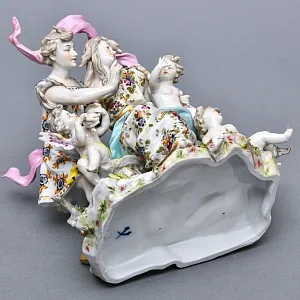 Редкость! Антикварная Фарфоровая статуэтка «ЛЮБОВНАЯ ИДИЛЛИЯ», VOLKSTEDTER Германия.