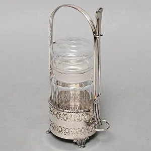 Хрустальная Емкость - Банка с крышкой для солений, Elkington & Co. Англия, SHEFFIELD.