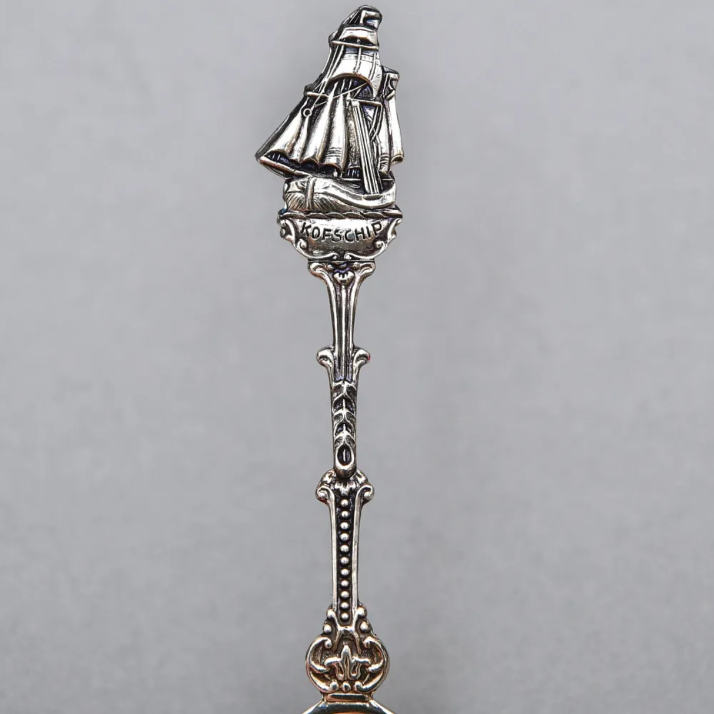 Сервировочный Набор Коллекционных  Десертных Ложек «Парусные Корабли», Silverplate Германия.