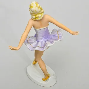 Коллекционная Фарфоровая статуэтка «Танцовщица в cиреневом», FASOLD & STAUCH Германия, 60-е годы ХХ века.