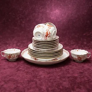 Чайный Сервиз «Индийский цветок» на 6-ть персон Фарфор MEISSEN / МЕЙСЕН Германия.