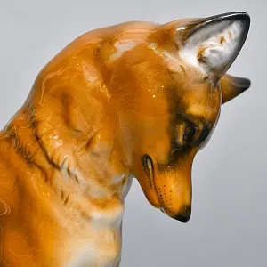 Коллекционная Фарфоровая статуэтка «Лиса на охоте», Rosenthal Германия, 1974 - 1982 годы. 