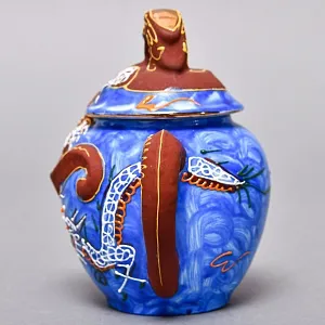 Чайный Сервиз на 6 персон «Синий Дракон», Фарфор SATSUMA Япония, середина ХХ века. 