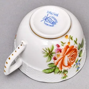 Коллекционная Кофейная пара «Чайная Роза», Фарфор Herend, Венгрия, 1940 - 1941 годы. 