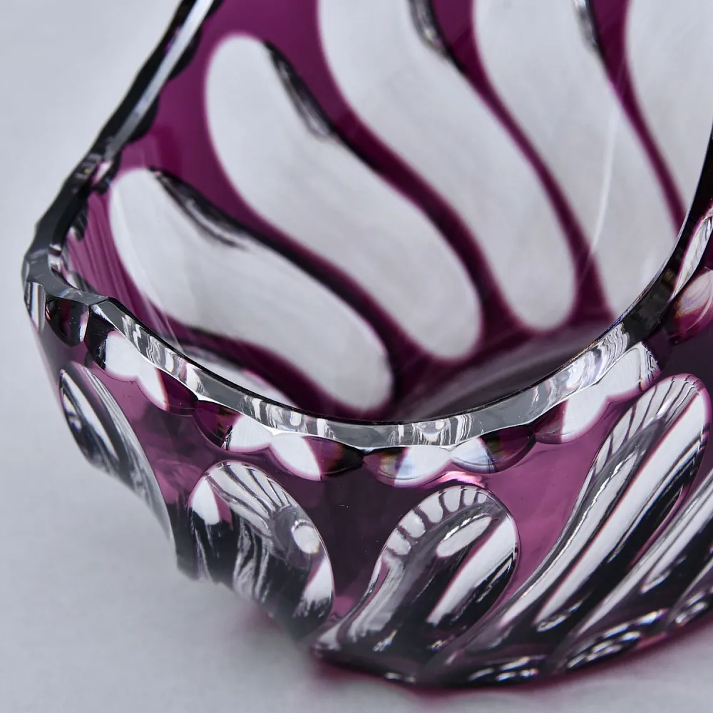 Ваза - Конфетница «Аметистовая Корзинка» Хрусталь, BEYER Германия 60-е годы ХХ века.