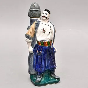 Штоф - Графин - Бутылка - Фарфоровый Флакон «Запорожский Казак», на 0,7 литра.