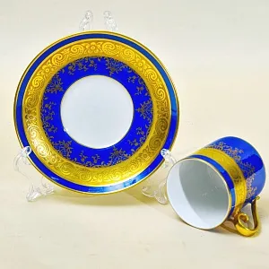 Коллекционная Фарфоровая Кофейная Пара «Лазурная роскошь»,  KARLSBADER, Германия.