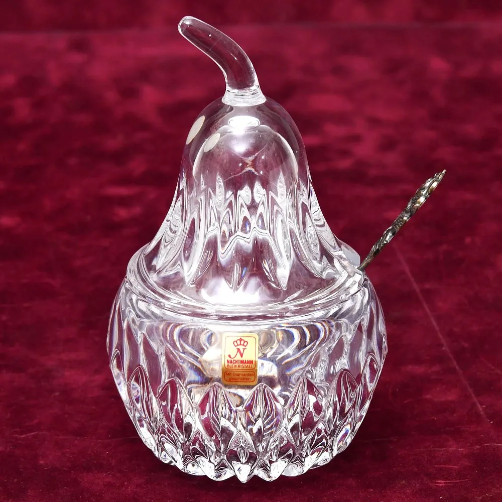 Хрустальная «Груша» - Джемница - Соусница - Баночка с крышкой, NACHTMANN Германия.