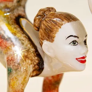 «Гимнастка с мячом» - Авторская Коллекционная Фарфоровая Статуэтка, Россия.