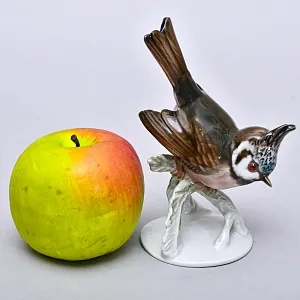 Редкость! Коллекционная статуэтка «Птица. Хохлатая синица», Фарфор ROSENTHAL, Германия.