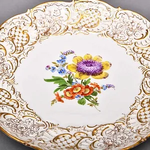 Коллекционное Фарфоровое Блюдо - Тарелка «Летние Цветы», MEISSEN / МЕЙСЕН Германия - 1990 год.