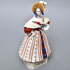 Коллекционная статуэтка «Модница в шляпке», Фарфор, SITZENDORF Германия, первая половина ХХ века.