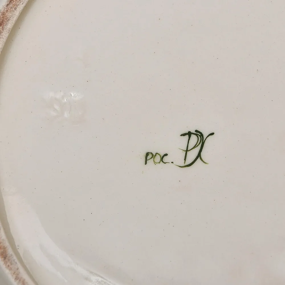 Большое Настенное Авторское Блюдо «Волки», Фаянс роспись, Конаково Россия.