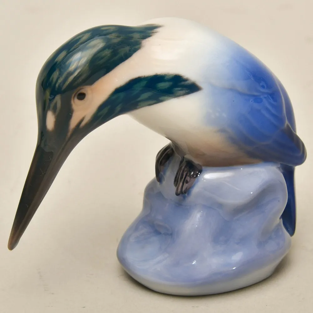 Авторская Фарфоровая Статуэтка «ПТИЦА. ЗИМОРОДОК», Bing&Grøndahl Дания, 1970 - 1983 гг.